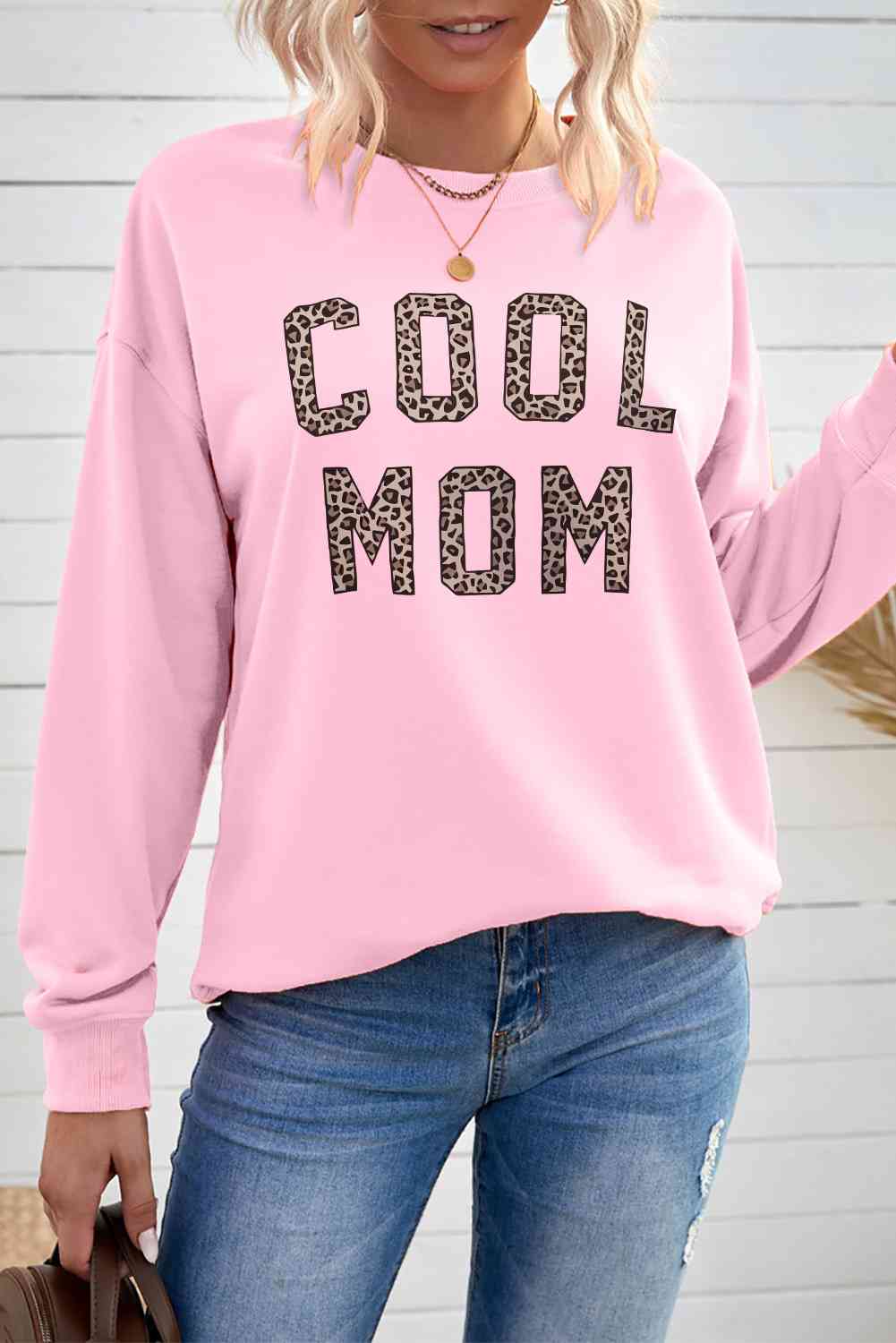 COOL MOM Graphic Drop Shoulder Sweatshirt