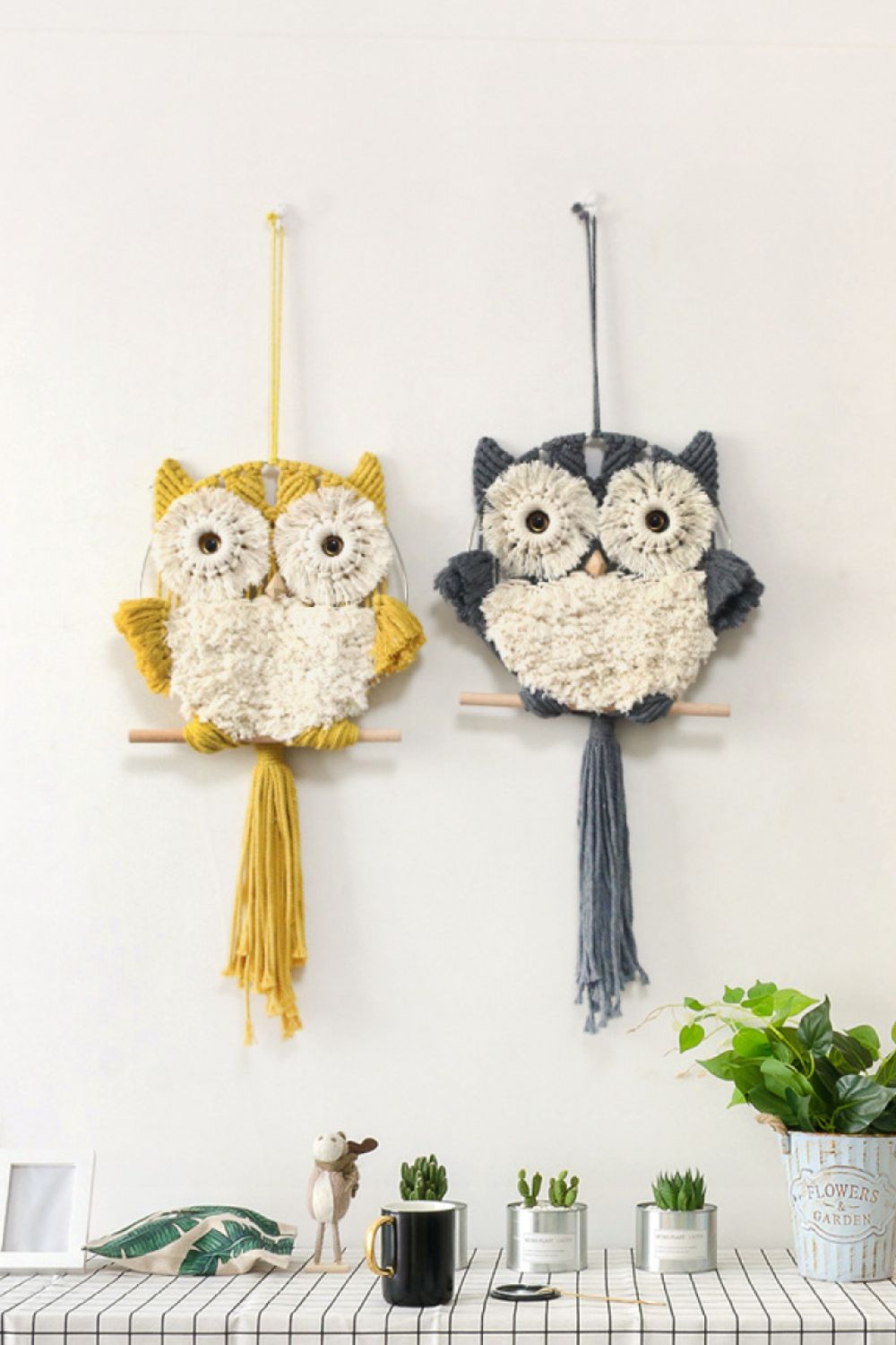 Hand-Woven Tassel Owl Macrame Wall Hanging