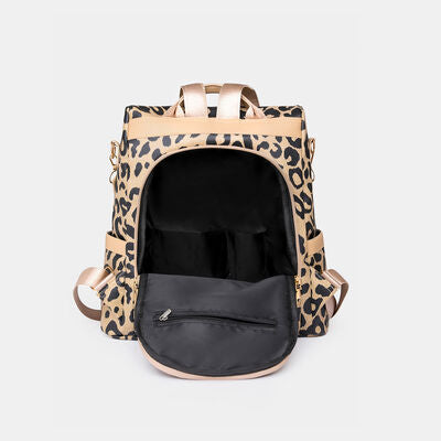 Leopard PU Leather Backpack Bag