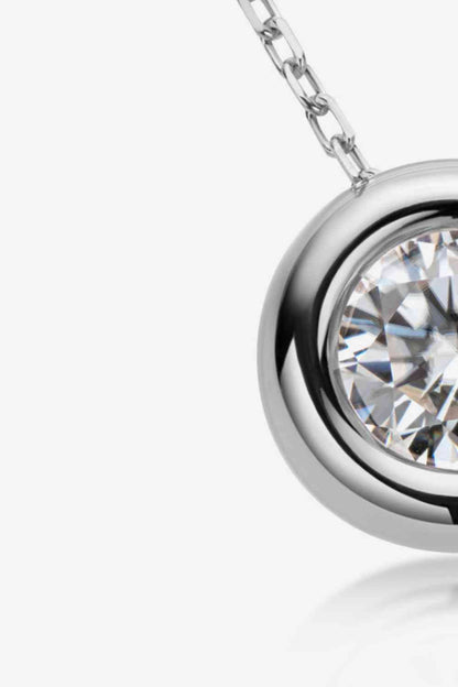 Adored 1 Carat Moissanite Pendant 925 Sterling Silver Necklace