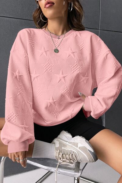 Star Lantern Sleeve Dropped Shoulder Sweatshirt